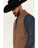 Image #2 - Wrangler Men's Harvest Quilted Lined Zipper Vest, Taupe, hi-res