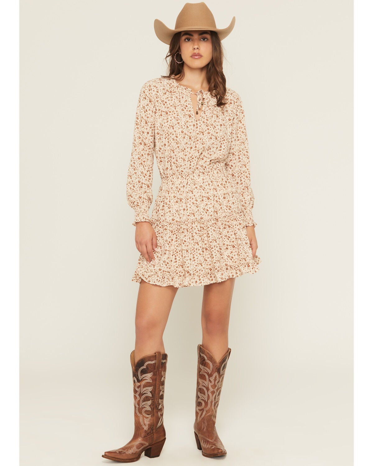 Yura Women's Solid Smocked Short Sleeve Mini Dress | Sheplers