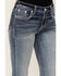 Image #4 - Grace In LA Women's Medium Wash Americana Fleur De Lis Mid Rise Bootcut Stretch Denim Jeans, Medium Wash, hi-res