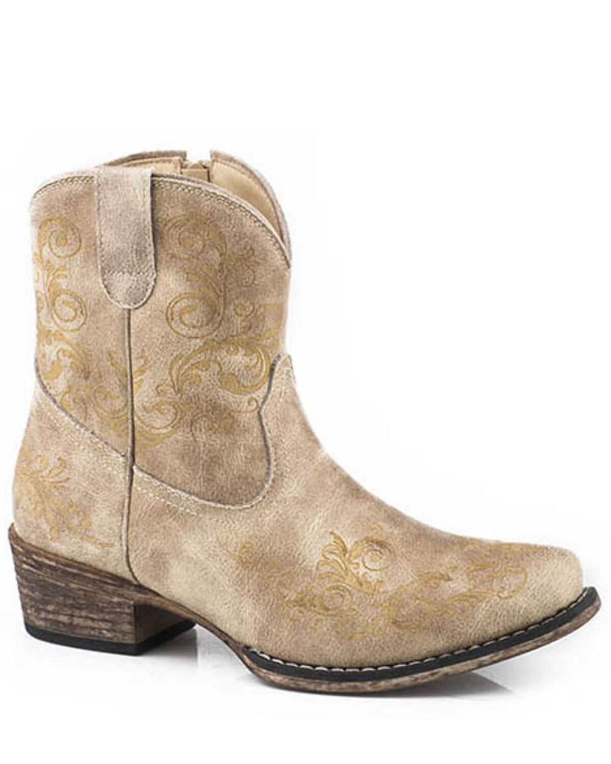Image #1 - Roper Women's Short Stuff Fashion Booties - Snip Toe, Tan, hi-res