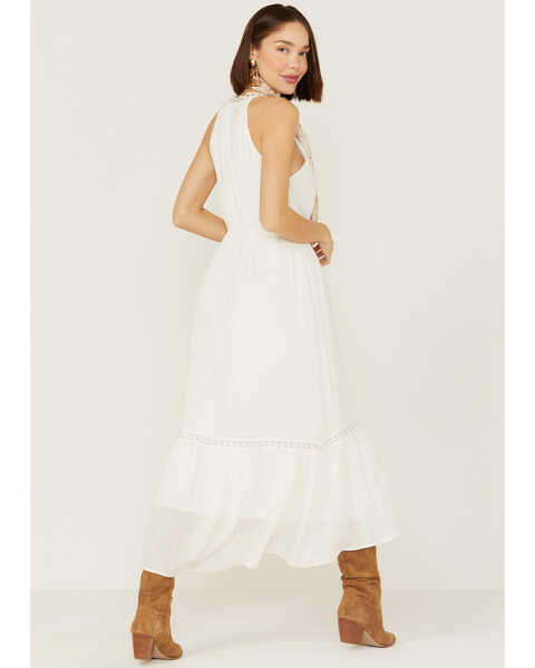 Molly Bracken Women's Lace Trim Midi Dress, White, hi-res