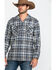 Image #4 - Pendleton Men's Gray Board Oxford Plaid Long Sleeve Western Shirt , Grey, hi-res