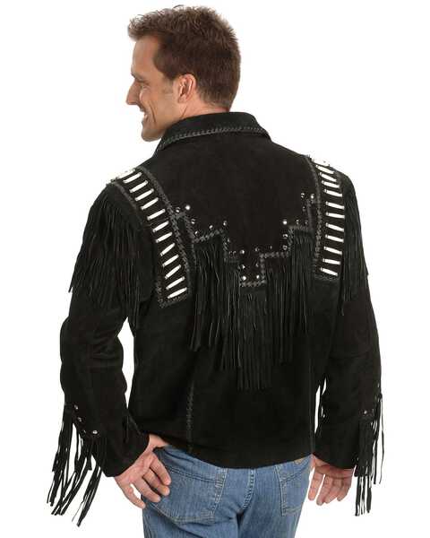 Liberty Wear Bone Fringed Leather Jacket - Big & Tall, , hi-res