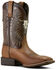 Image #1 - Ariat Men's Sport Steer Skull Performance Western Boots - Broad Square Toe, Tan, hi-res