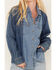 Image #3 - Cleo + Wolf Women's Montana Avenue Two Tone Long Sleeve Denim Snap Shirt, Medium Wash, hi-res