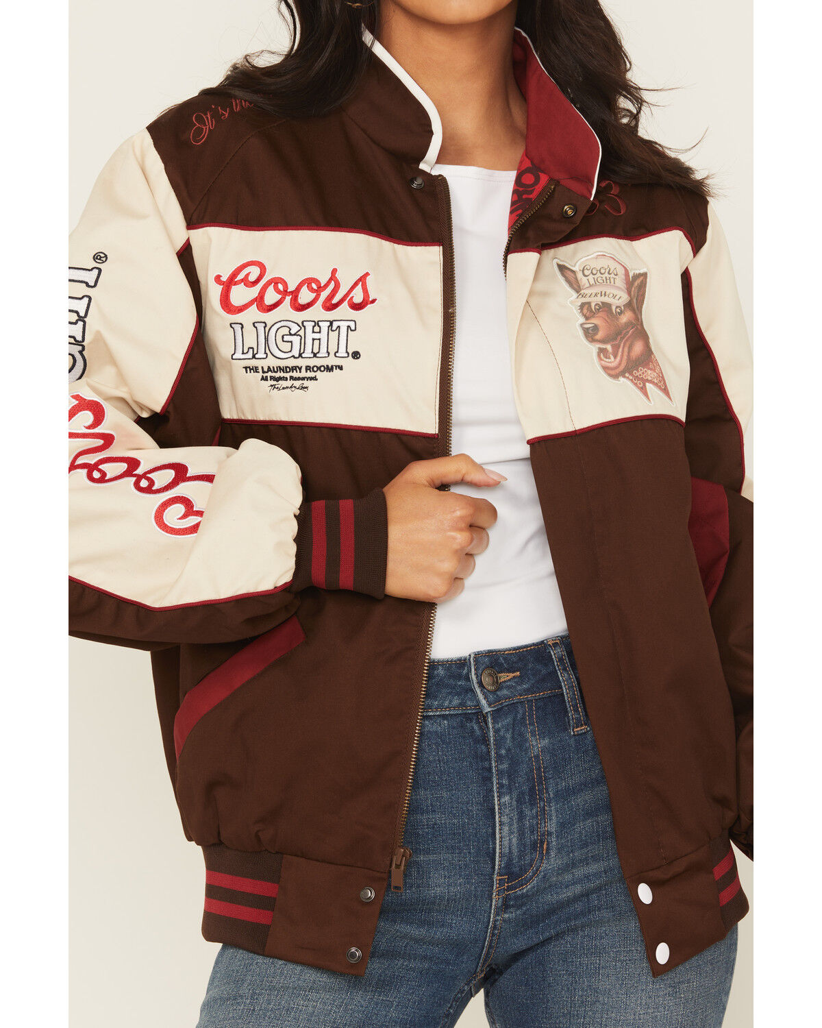 Image #3 - The Laundry Room Women's Coors Light Wolf Racing Jacket, Brown, hi-res
