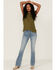 Image #2 - Panhandle Women's Halter Sweater Knit Tank, Olive, hi-res
