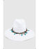 Image #5 - Nikki Beach Women's Dara Straw Western Fashion Hat , White, hi-res