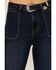 Image #2 - Rock & Roll Denim Women's Dark Wash High Rise Self Belt Wide Leg Stretch Flare Jeans, Dark Wash, hi-res