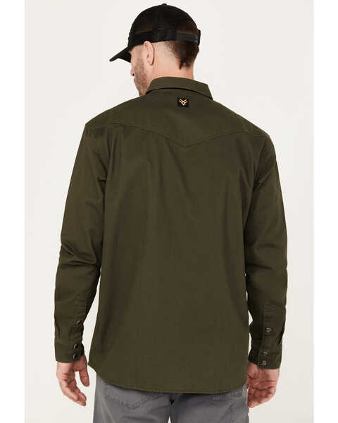 Image #4 - Hawx Men's Long Sleeve Snap Work Shirt, Olive, hi-res