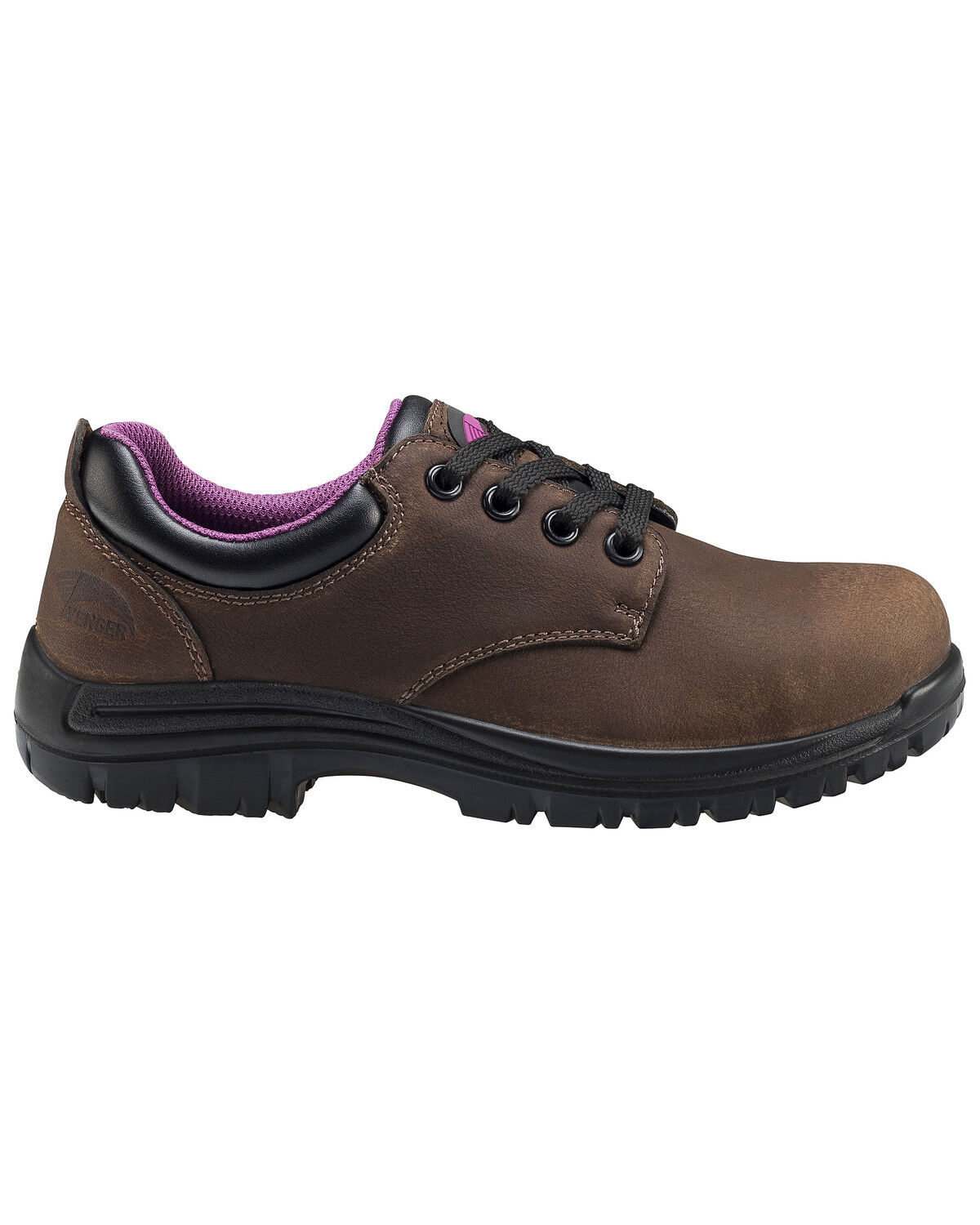 Image #2 - Avenger Women's Waterproof Oxford Work Shoes - Composite Toe, Brown, hi-res