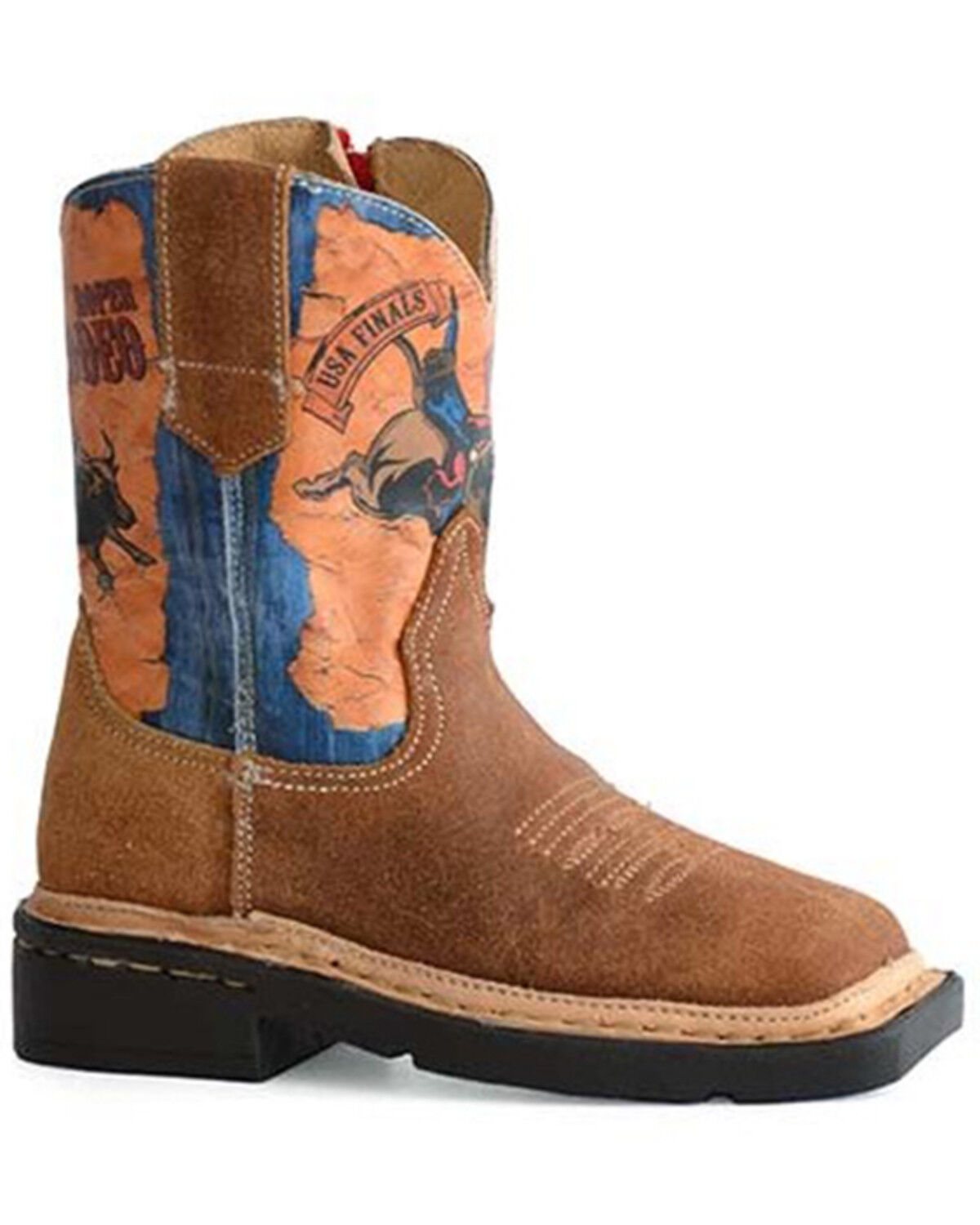 Image #1 - Roper Toddler Boys' Rodeo Finals Cowbaby Western Boots - Square Toe, , hi-res