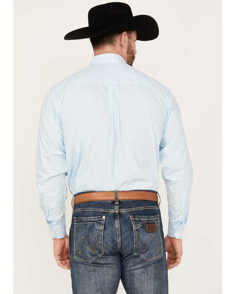 Image #4 - Cinch Men's Geo Print Long Sleeve Button-Down Western Shirt, Light Blue, hi-res