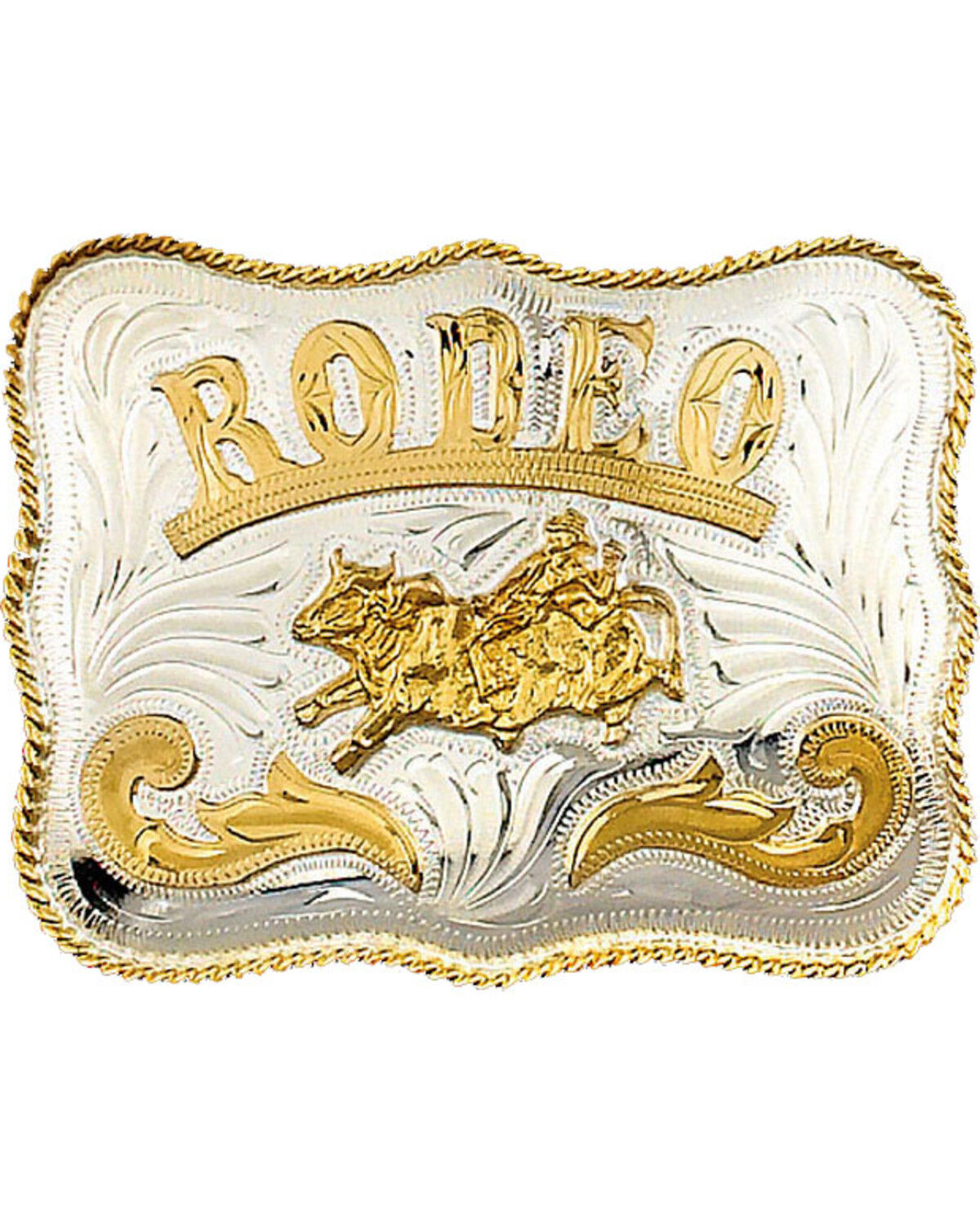 Image #1 - Western Express Men's Silver German Bullrider Belt Buckle, Silver, hi-res