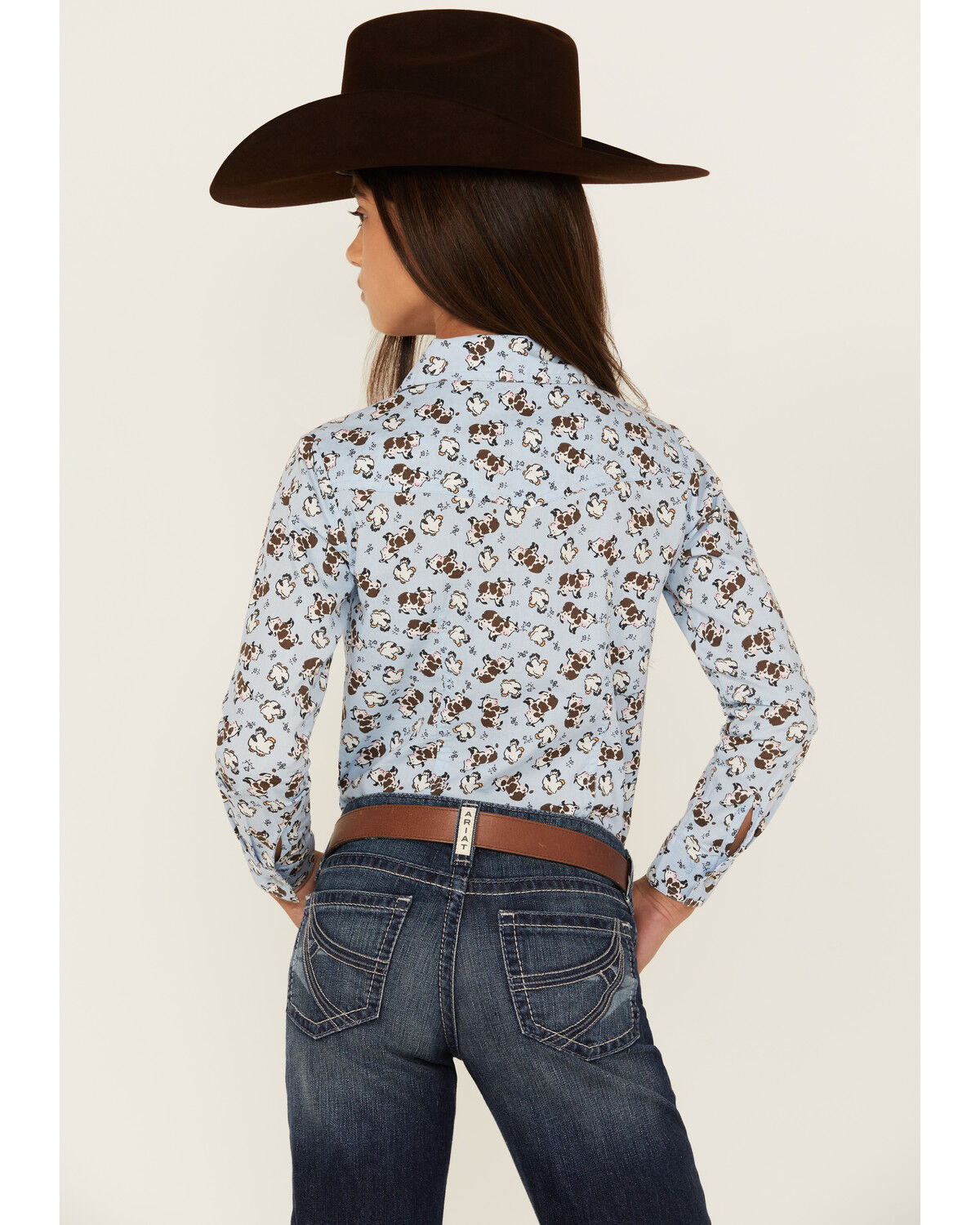 Image #4 - Cruel Girl Girls' Conversation Print Long Sleeve Button-Down Shirt, Light Blue, hi-res