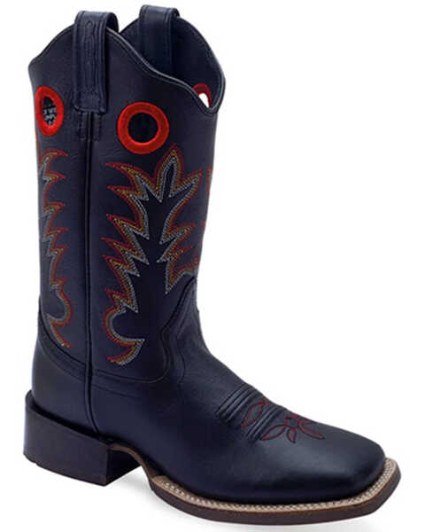 Old West Women's Western Boots - Broad Square Toe , Black, hi-res