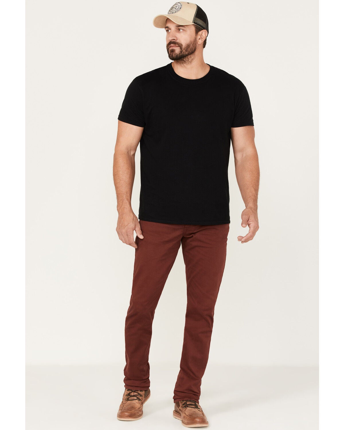 Brothers and Sons Men's Port Wash Tucker Slim Straight Stretch Denim Jeans, Wine, hi-res