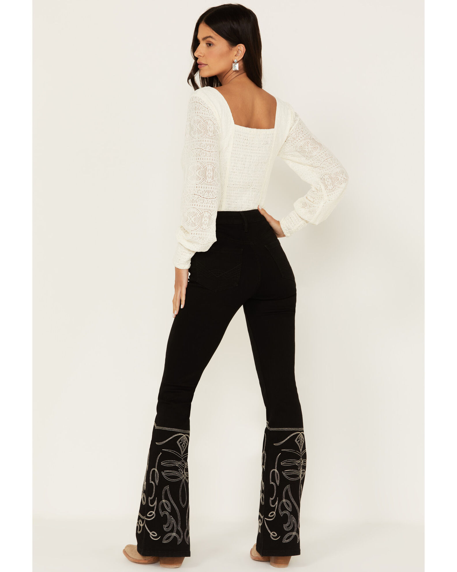 Image #3 - Idyllwind Women's Saddle Drive High Rise Bootcut Jeans, Black, hi-res