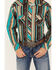 Image #3 - Rock & Roll Denim Boys' Southwestern Stripe Print Long Sleeve Snap Stretch Western Shirt, Chocolate, hi-res