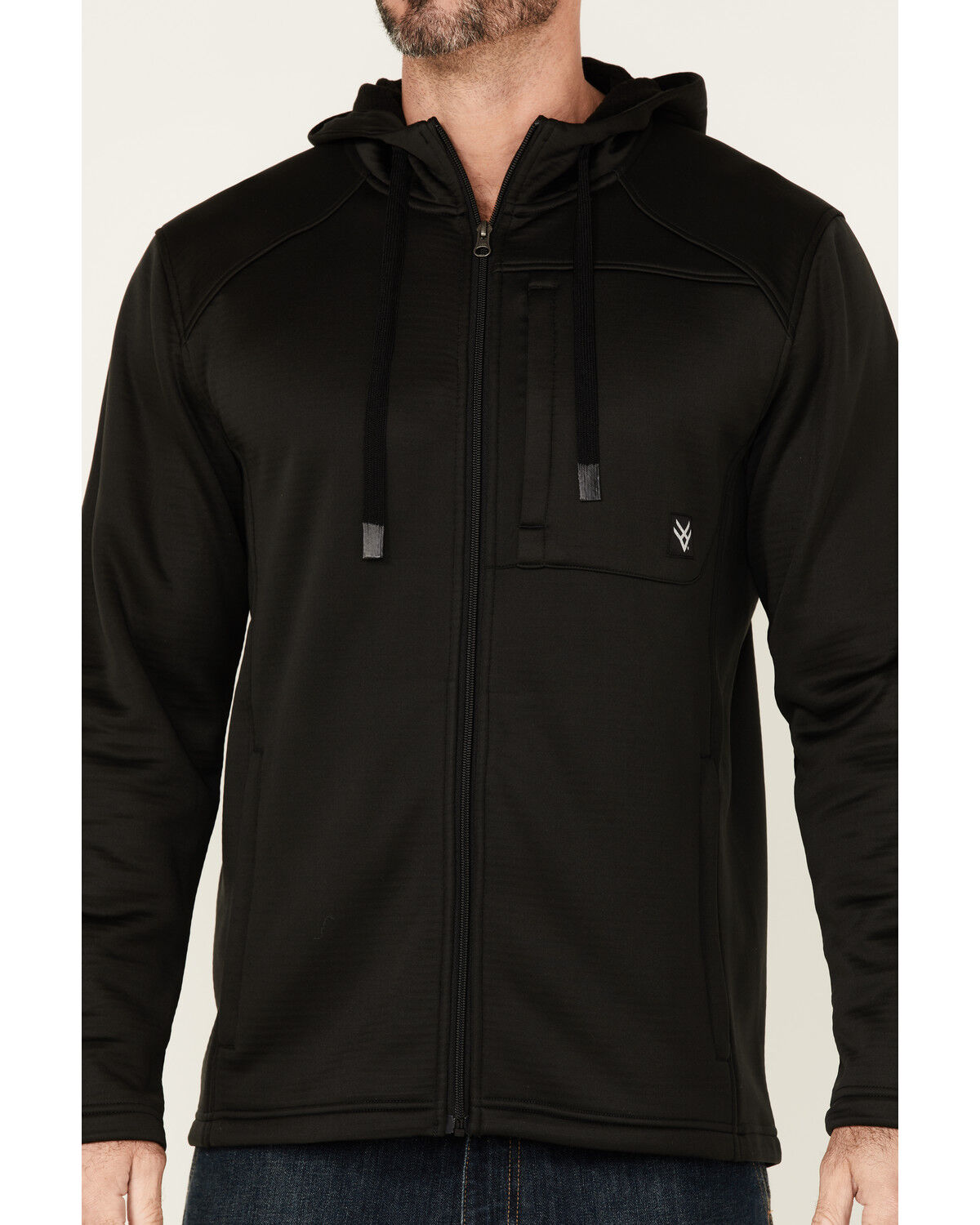 Image #3 - Hawx Men's Merrick Grid Back Zip-Front Fleece Hooded Work Jacket, Black, hi-res