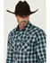 Image #2 - Wrangler Retro Men's Plaid Print Long Sleeve Snap Western Shirt, Turquoise, hi-res