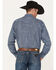 Wrangler Retro Premium Men's Check Plaid Print Long Sleeve Snap Western Shirt , Navy, hi-res