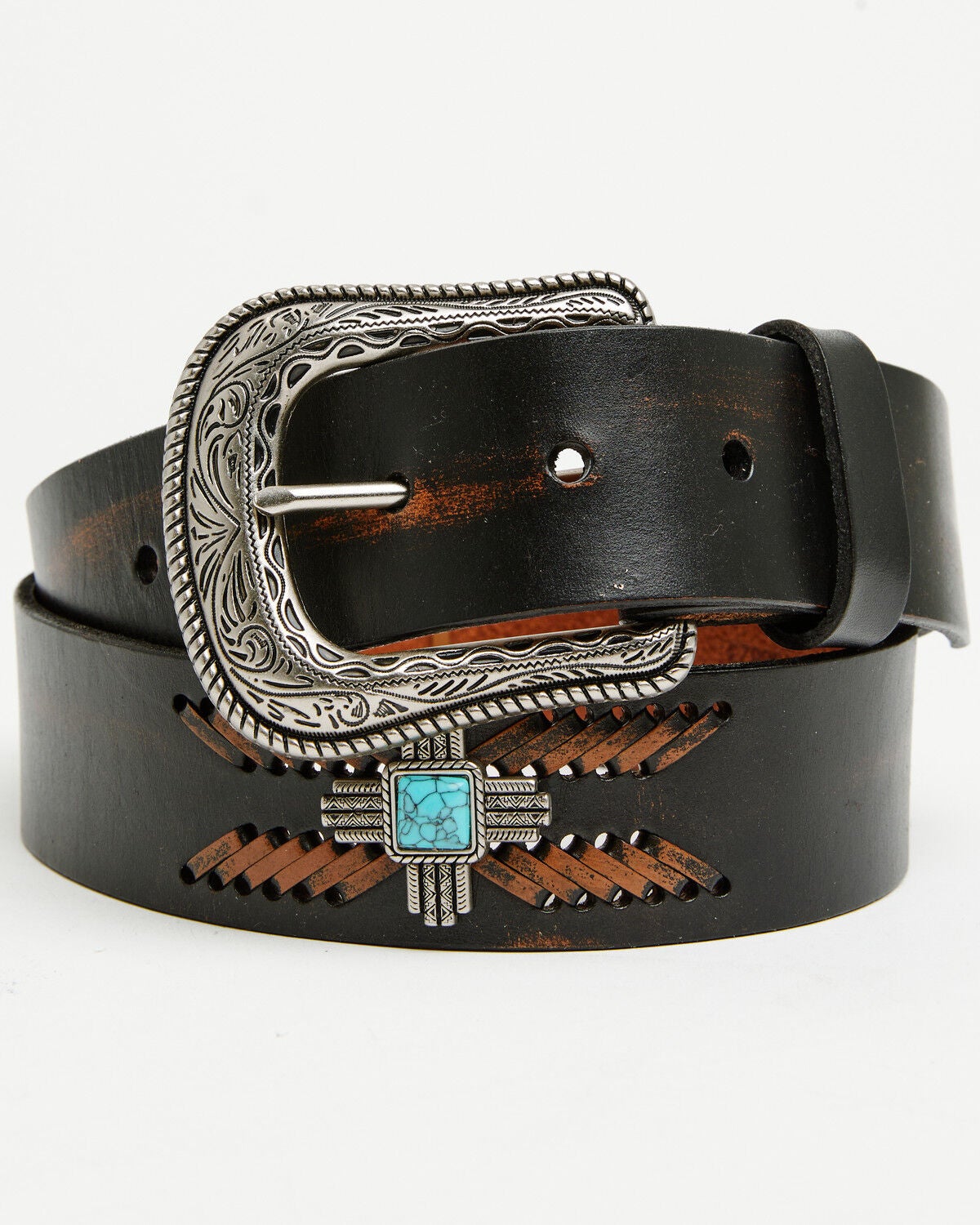 Image #1 - Cody James Men's Concho Whipstitch Belt, Black, hi-res