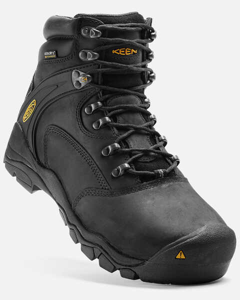 Image #1 - Keen Men's Louisville 6" Work Boots - Steel Toe, Black, hi-res