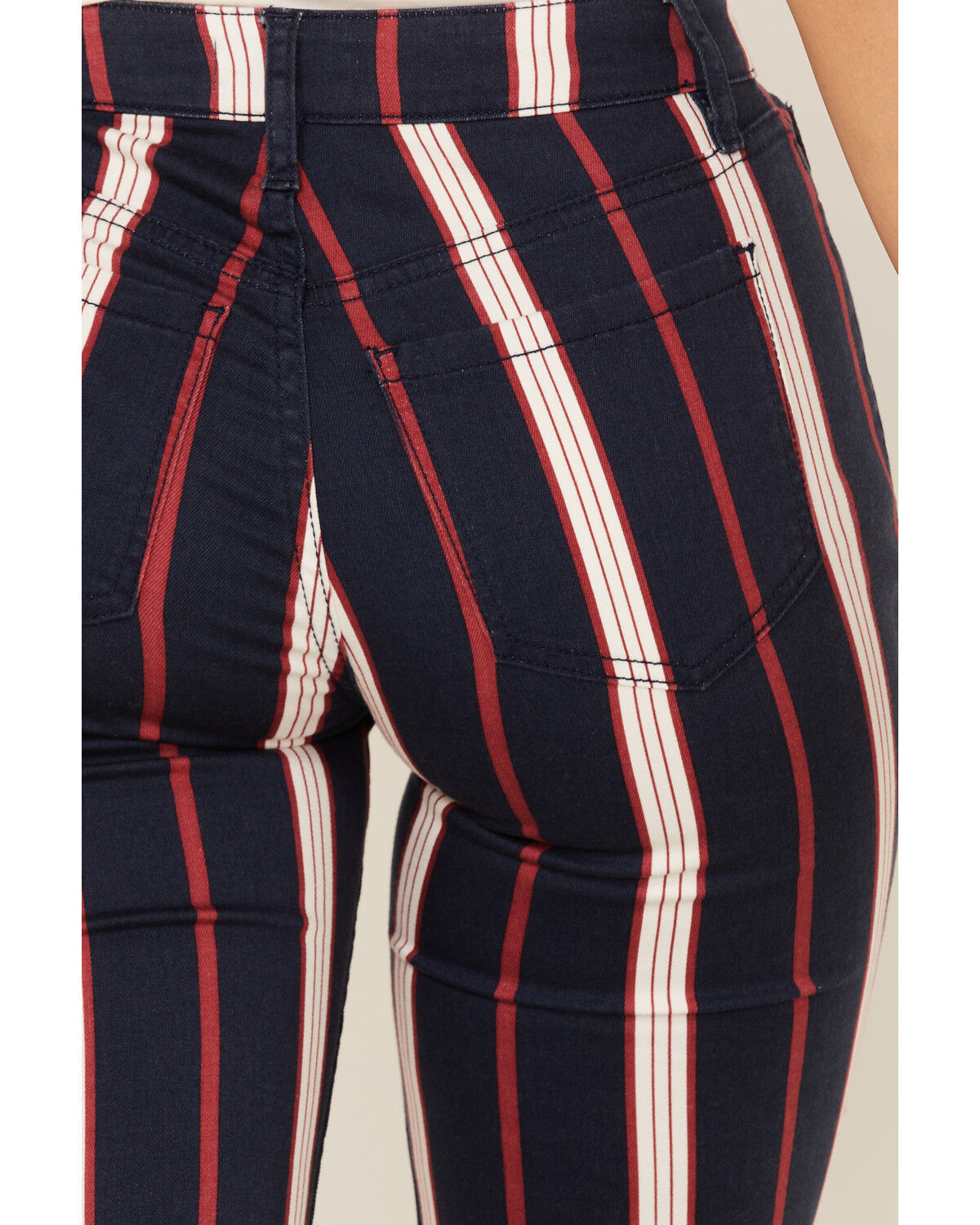 Image #4 - Shyanne Women's High Rise Stripe Super Flare Jeans, Navy, hi-res