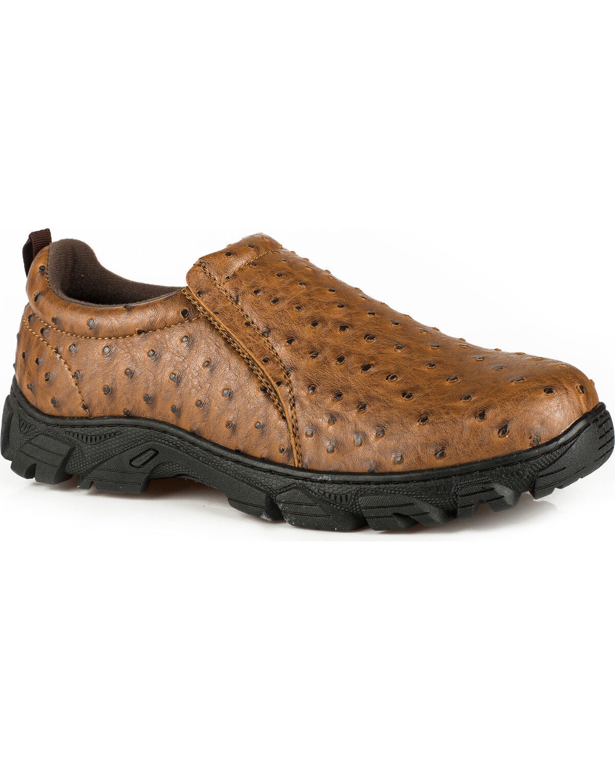 Roper Men's Cotter Ostrich Print Casual Shoes, Tan, hi-res