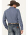 Image #4 - Blue Ranchwear Men's Somerville Herringbone Striped Print Long Sleeve Snap Work Shirt, Navy, hi-res