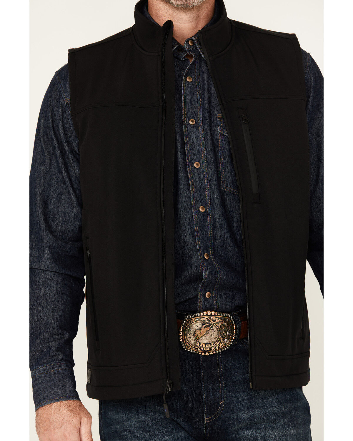 Image #3 - Cody James Men's Estacado Concealed Carry Softshell Vest - Tall, Black, hi-res