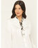 Image #1 - Idyllwind Women's Georgia Chain Fringe Bandana Necklace with Rose Slider, Black/white, hi-res
