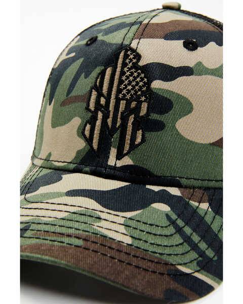 Image #2 - H3 Sportgear Men's Woodland Camo Print Spartan Helmet Embroidered Ball Cap , Camouflage, hi-res