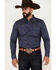 Image #1 - Cody James Men's Meadowlark Floral Print Long Sleeve Button-Down Stretch Western Shirt, Navy, hi-res