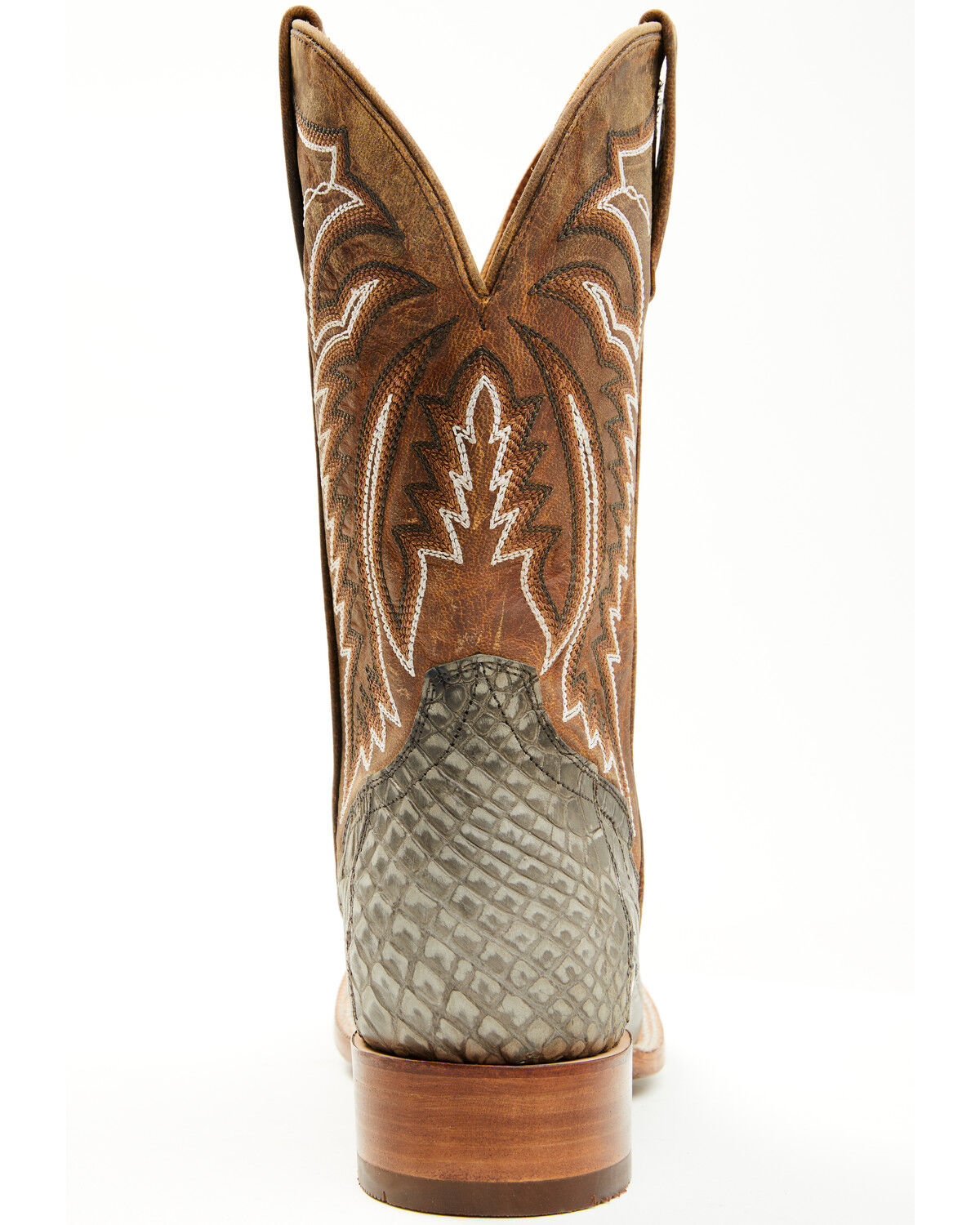 Image #5 - El Dorado Men's Exotic American Alligator Western Boots - Broad Square Toe, Grey, hi-res