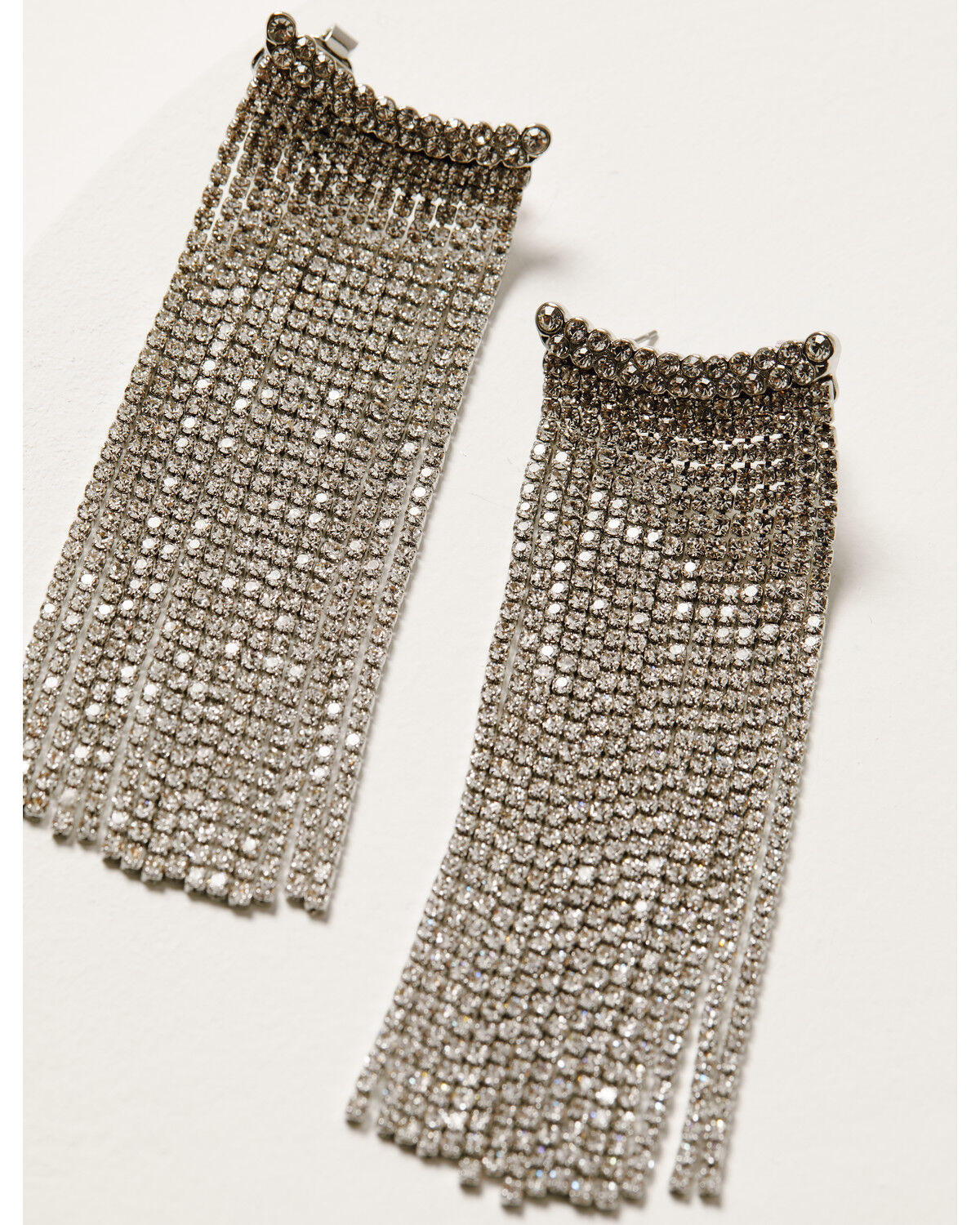Image #3 - Wonderwest Women's Rhinestone Fringe Ear Crawler Earrings, Silver, hi-res