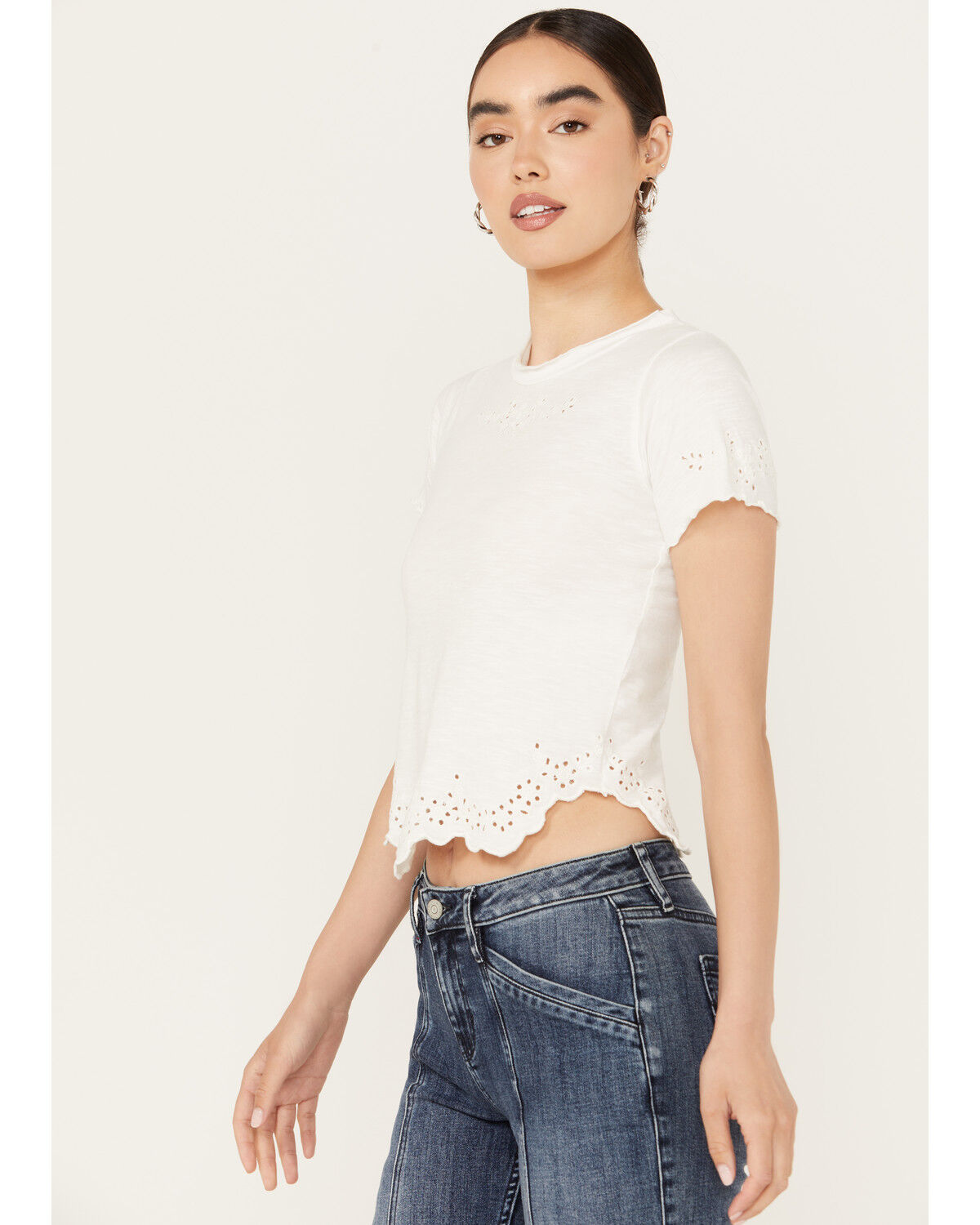 Image #2 - Free People Women's Call Me Baby Short Sleeve Tee, Ivory, hi-res