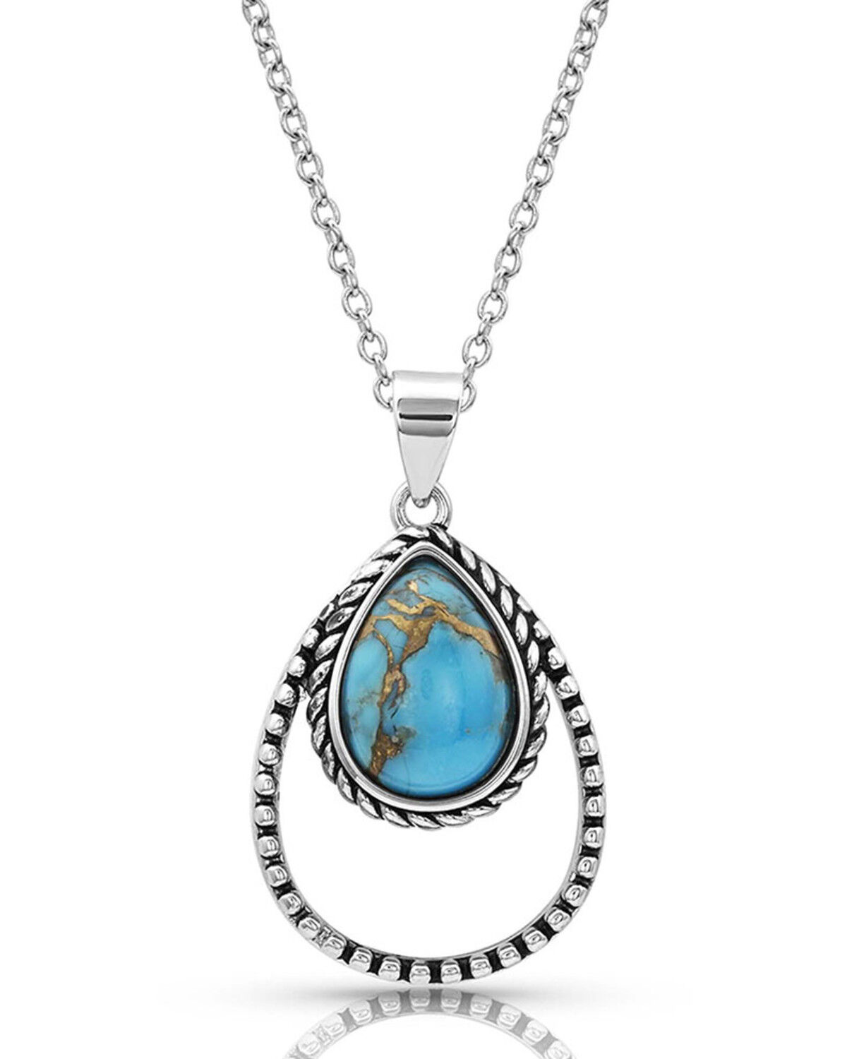 Image #1 - Montana Silversmiths Women's Double Rope Turquoise Necklace, Silver, hi-res