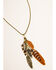 Shyanne Women's Winslow Feather Necklace Set, Gold, hi-res