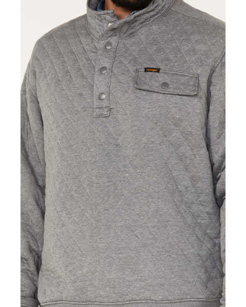 Wrangler Men's Quilted 1/4 Snap Pullover , Heather Grey, hi-res