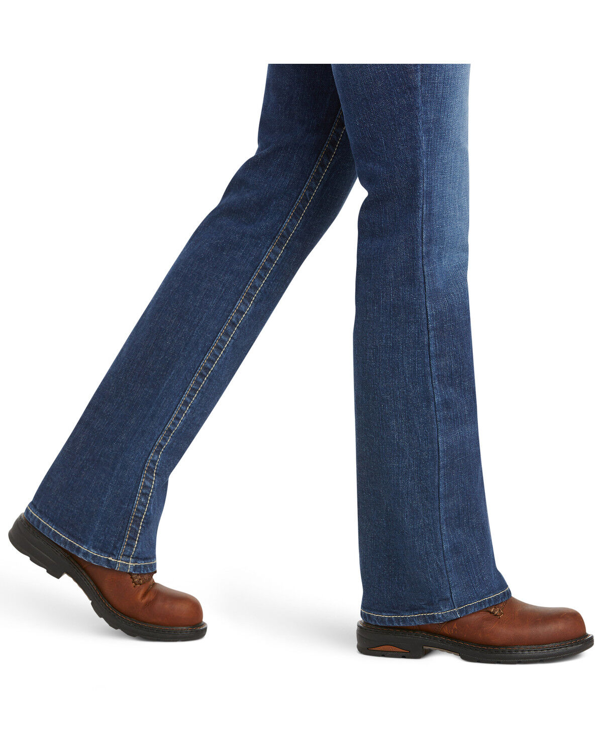 Image #4 - Ariat Women's FR Bootcut Stretch Work Jeans, Denim, hi-res