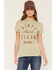 Image #1 - Troll Co Women's Juno Short Sleeve Graphic Work Tee, Beige, hi-res