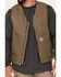 Carhartt Men's Dark Brown Washed Duck Sherpa Lined Vest, Brown, hi-res
