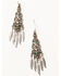 Shyanne Women's Silver & Turquoise Dangle Feather Earrings, Silver, hi-res