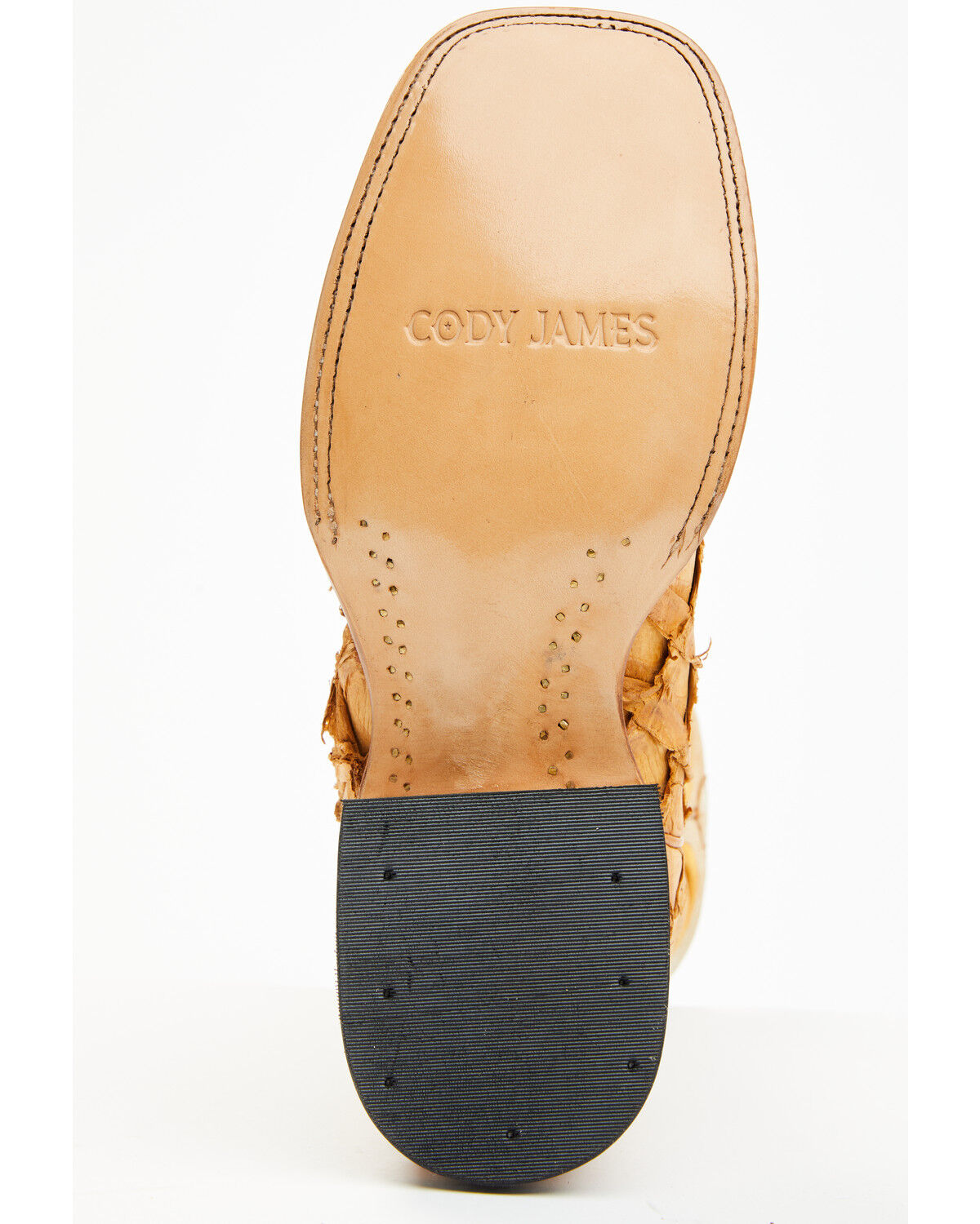 Image #7 - Cody James Men's Exotic Pirarucu Western Boots - Broad Square Toe, Yellow, hi-res