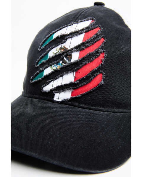Image #2 - Cody James Men's Scratched Mexico Flag Ball Cap , Black, hi-res