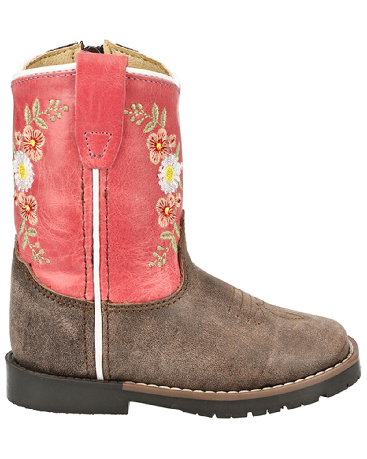 Image #2 - Smoky Mountain Toddler Girls' Autry Western Boots - Broad Square Toe, Chocolate, hi-res