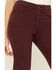 Image #2 - Sneak Peek Women's Plum Raw Hem Crop Jeans , Purple, hi-res