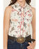 Image #3 - Rock & Roll Denim Women's Western Conversation Print Sleeveless Snap Western Shirt, Natural, hi-res